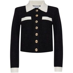 Self-Portrait Structured Black Sweater With Gold-Tone Buttons - NWT